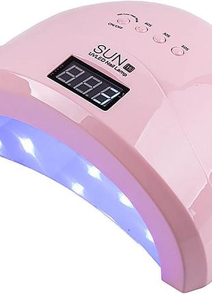 Led/uv лампа sun 1s гібридна (з дисплеєм) рожева 48 вт