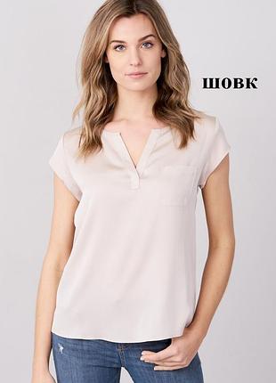 Repeat блузка з короткими рукавами та кишенею шовковий топ р.36/s