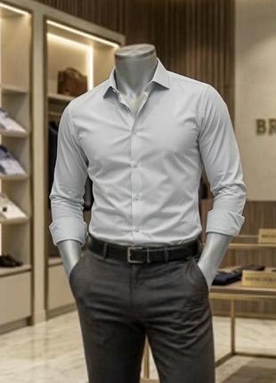 Нова класична чоловіча світло сіра сорочка розмір 16 1/2 l-xl