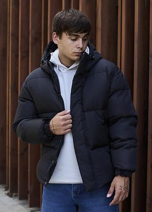 Зимова оверсайз куртка staff bix black oversize