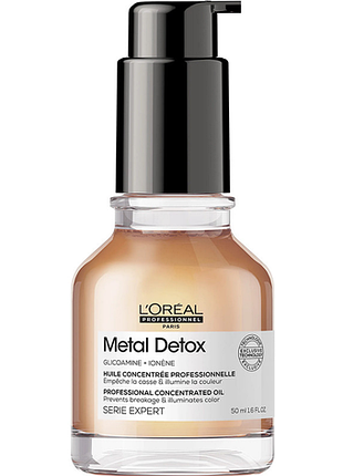 Масло для уменьшения ломкости и нежелательного изменения цвета metal detox l'oreal professionnel paris, 50 мл