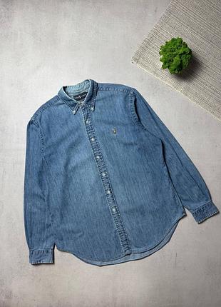 Вінтажна джинсова сорочка чоловіча polo ralph lauren vintage western 90s рубашка