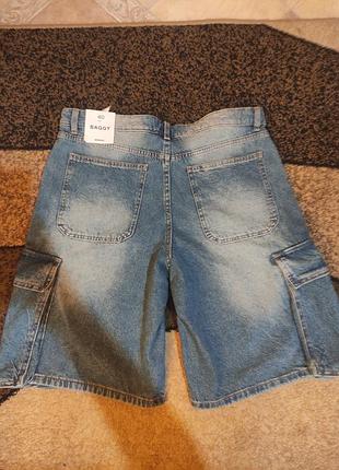 Новые женские джинсовые шорты карго bershka (eur 40 / l)
