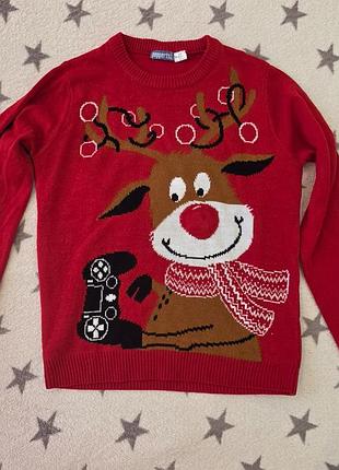 Новорічний светр  на хлопчика 10-12 років🎅