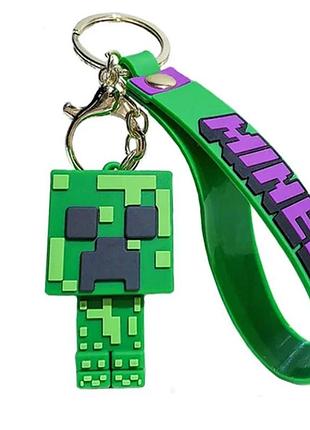 Стильний силіконовий брелок для ключів та рюкзака з гри minecraft, кріпера (creeper)