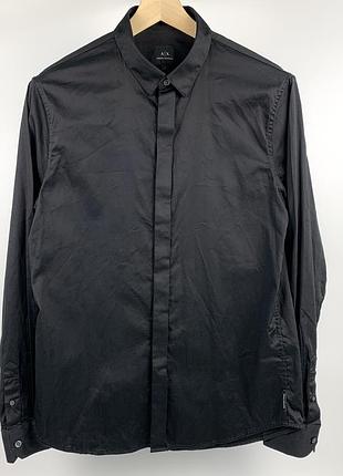 Чорна сорочка armani exchange slim fit розмір l