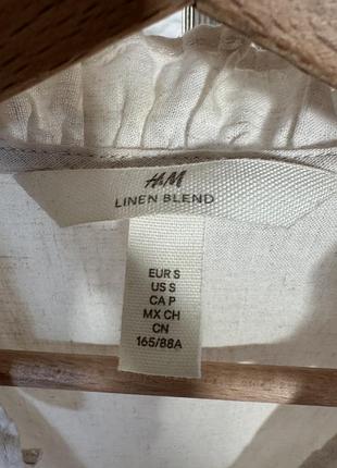Кремова блуза з льону h&m 4