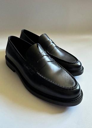 Лофери zara із натуральної шкіри old money зара туфлі мокасіни loafers