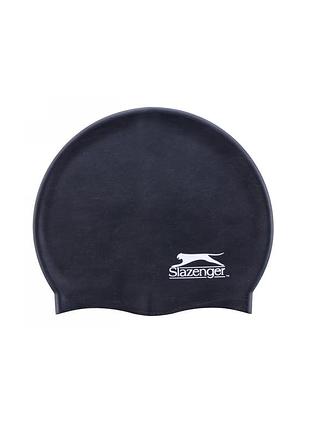 Детская черна силиконовая шапка для плавания slazenger  one size