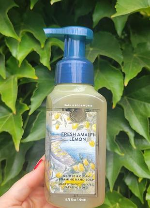 Нежное мыло пенка fresh amalfi lemon от bath &amp; body works
