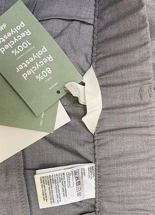 H&m новые серые брюки h&m оригинал с бирками стильные широкие штаны с защипами 3
