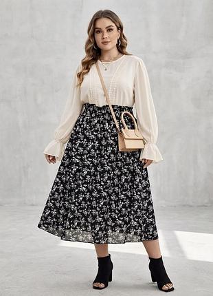 Міді -спідниця з квітковим принтом від shein plus size