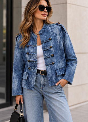 Трендовий жакет з ефектом acid wash,
 zeta otto italy