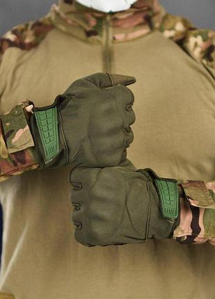 Зимние тактические перчатки softshell olive 5