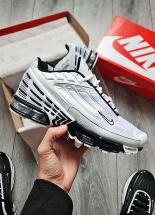 Чоловічі білі кроссовки nike air max plus 3 white black x эйр макс тн 41