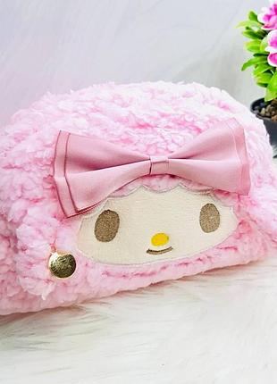 Мягкий розовый пенал my melody (мелоди), косметичка sanrio my melody