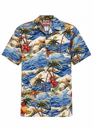 Крута фірмова гавайська сорочка з коротким рукавом шведка rjc hawaiian shirt
