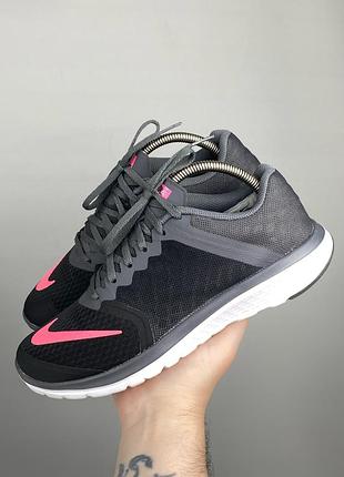 Оригінальні кросівки nike flex rn чорні з рожевим 40 р. 25.5 см