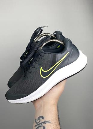 Оригінальні кросівки nike downshifter чорні з салатовим 38.5 р. 24 см