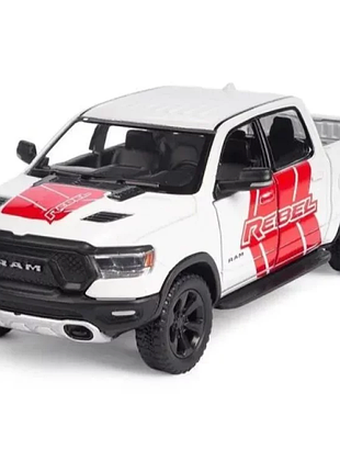 Машинка металлическая kinsmart 1:46 dodge ram 1500 livery edition 2019 (инерционная, дверь открывается, белая kt5413wf)