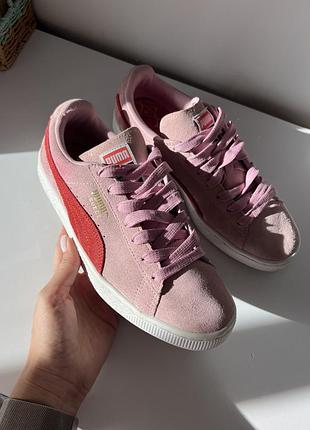 Кросівки puma suede рожевого кольору замш розмір 40