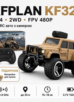 Мінімашина на радіокеруванні kfplan kf32 1:64 з fpv камерою 480p, rc авто 2wd на пульті 2.4ghz, пропорційне керування
