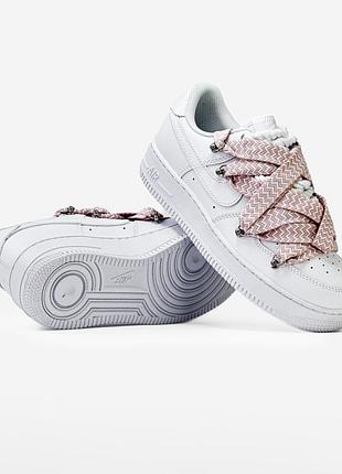 Nike air force 1 low custom lanvin laces pink