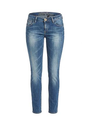 Оригінальні жіночі джинси guess premium beverly slim fit синього кольору з низькою посадкою | розмір 28 / eur s-m / бавовна