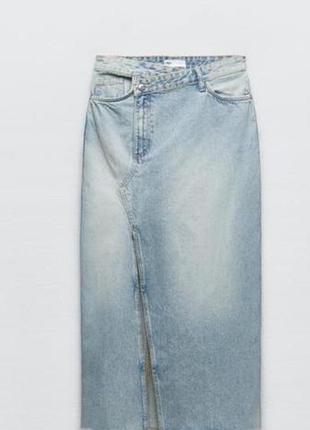 Спідниця міді довга джинсова zara