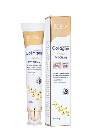 Крем под глаза антивозрастной с коллагеном sadoer, 20 г daily skin care