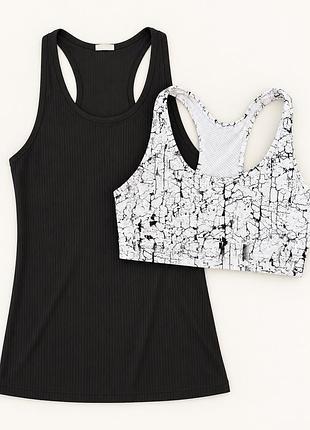 Спортивний комплект h&m sport: топ і майка, розмір m
