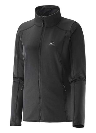 Спортивная треккинговая термокофта на флисе salomon discovery advanced skin warm full zip