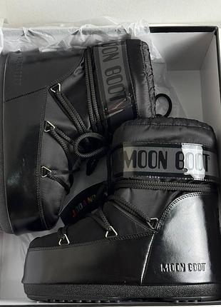 Женские черные дутики луноходы moon boot