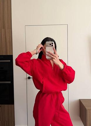 Костюм оверсайз из жатой плащевки