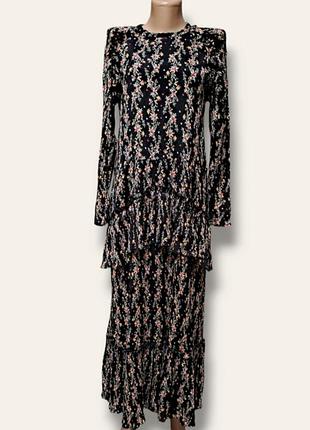 Ярусное платье zara в цветочный принт 3