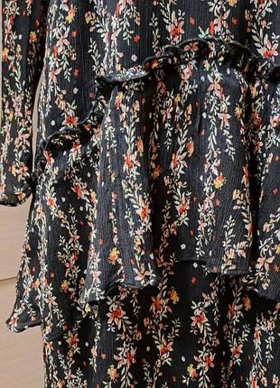 Ярусное платье zara в цветочный принт 8