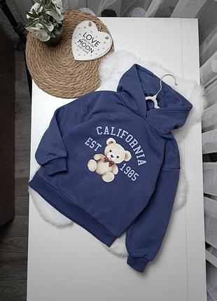 Теплая худи с начесом мишка от primark 5-6 лет (110-116)