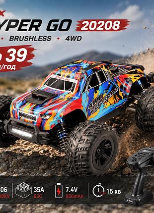 Машинка на радіокеруванні mjx hyper go 20208 4wd 1:20 до 39 км/год, безколекторна rc машинка позашляховик на пульт