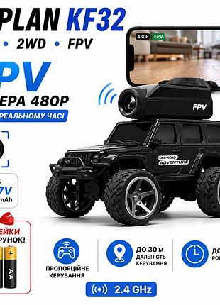 Радіокерована машинка kfplan kf32 1:64 2wd з камерою 480p, міні rc fpv позашляховик на пульті 2.4ghz, акумулятор 150mah