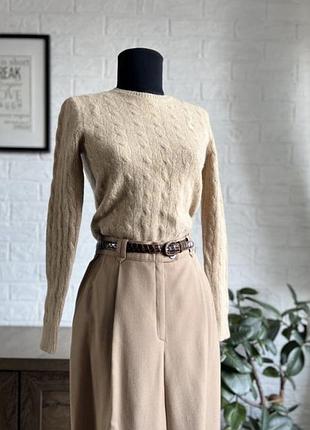 Светр пуловер polo ralph lauren бежевий вовна коси s,36