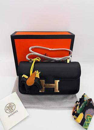 Hermes constance 26 bag in black with gold