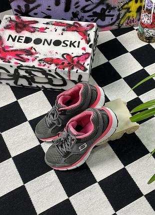 Женские кроссовки skechers perfect fit / flex sole в серо-розовой расцветке