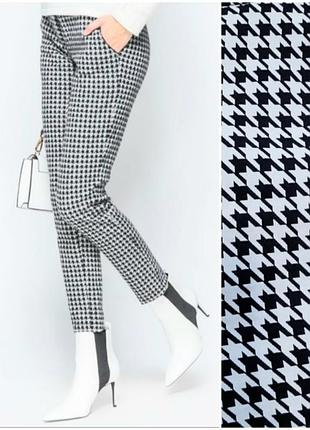 Модные, зауженные, укороченные брюки, гусиная лапка,46-48, topshop tall