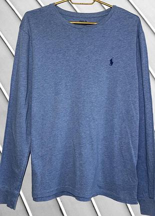 Мужской голубой хлопковый лонгслив polo ralph lauren m l 48 50 поло ральф лорен голубая кофта с длинным рукавом polo m 50