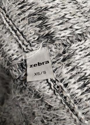 Длинная теплая накидка кардиган травка zebra xs s4 фото