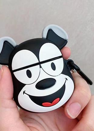 Чехол для наушников apple airpods 1/2 alitek funny dog + карабин