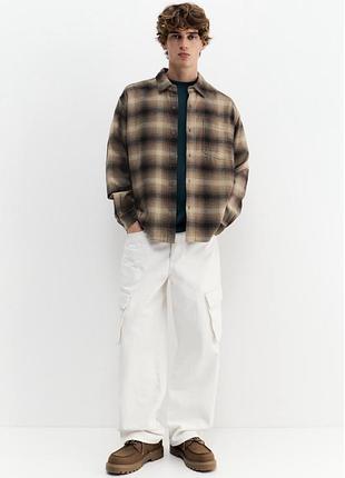 Чоловіча бавовняна сорочка в клітинку pull&bear 4