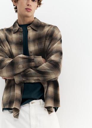 Чоловіча бавовняна сорочка в клітинку pull&bear 3