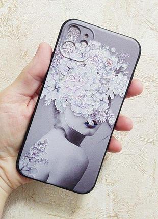 Панель чехол для apple iphone 13 pro alitek девушка с цветами