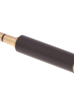 Переходник конвертер прямой 3.5 мм jack m 3 пин - 3.5 мм jack f 4 пин alitek metal black/gold